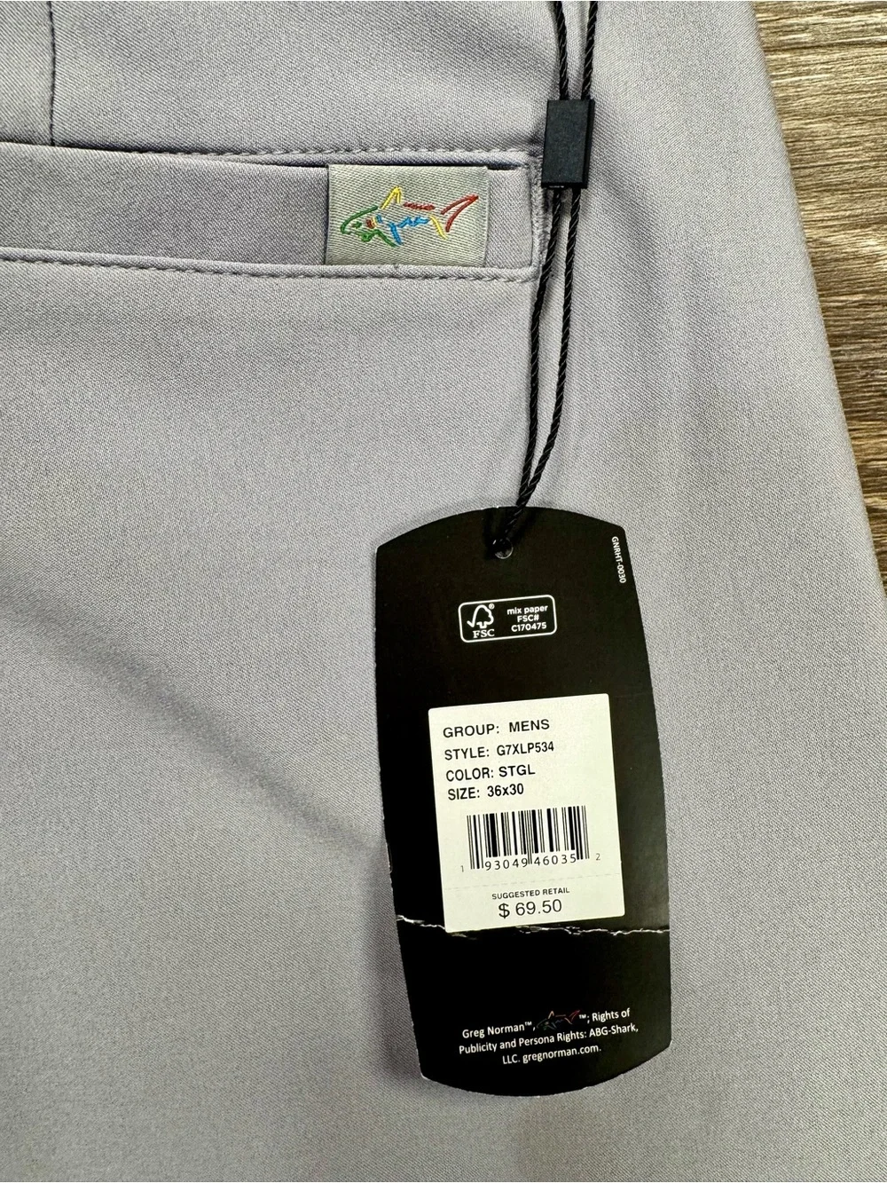 NWT Greg Norman 4-Way Stretch Tech Golf Pants Steel Gray 36x30
